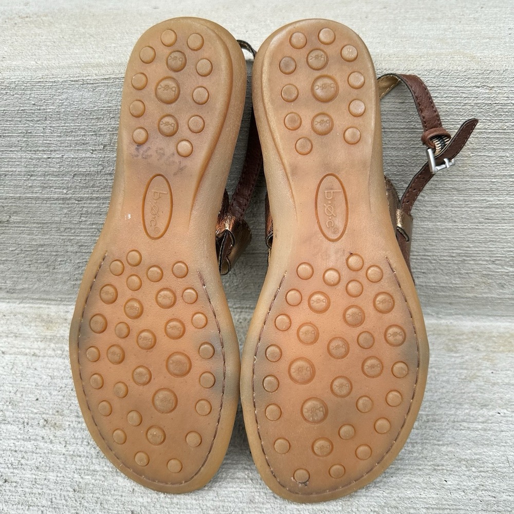 BOC Born of Concept Womens Size 7 M Strappy Sandals Ankle Strap Brown Bronze Toe - Picture 3 of 4
